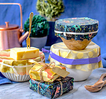 beeswax wrap on a bowl
